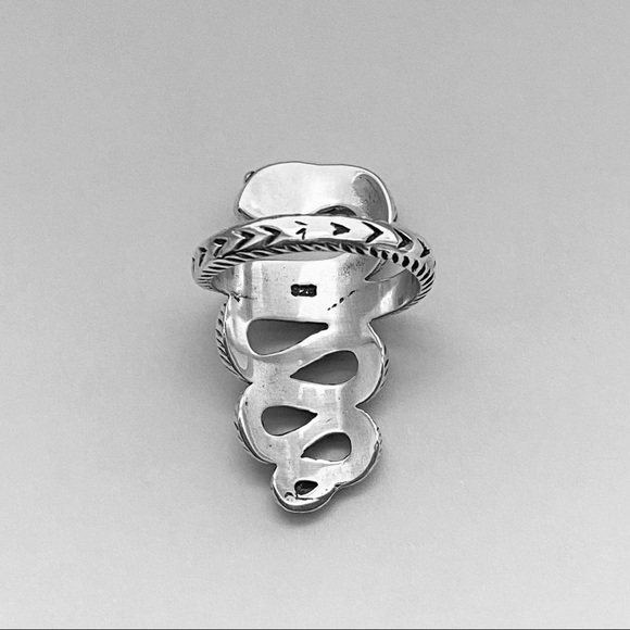 Sterling Silver Long Heavy Snake Ring, Cobra Snake Ring, Reptile Rings - Picture 12 of 12